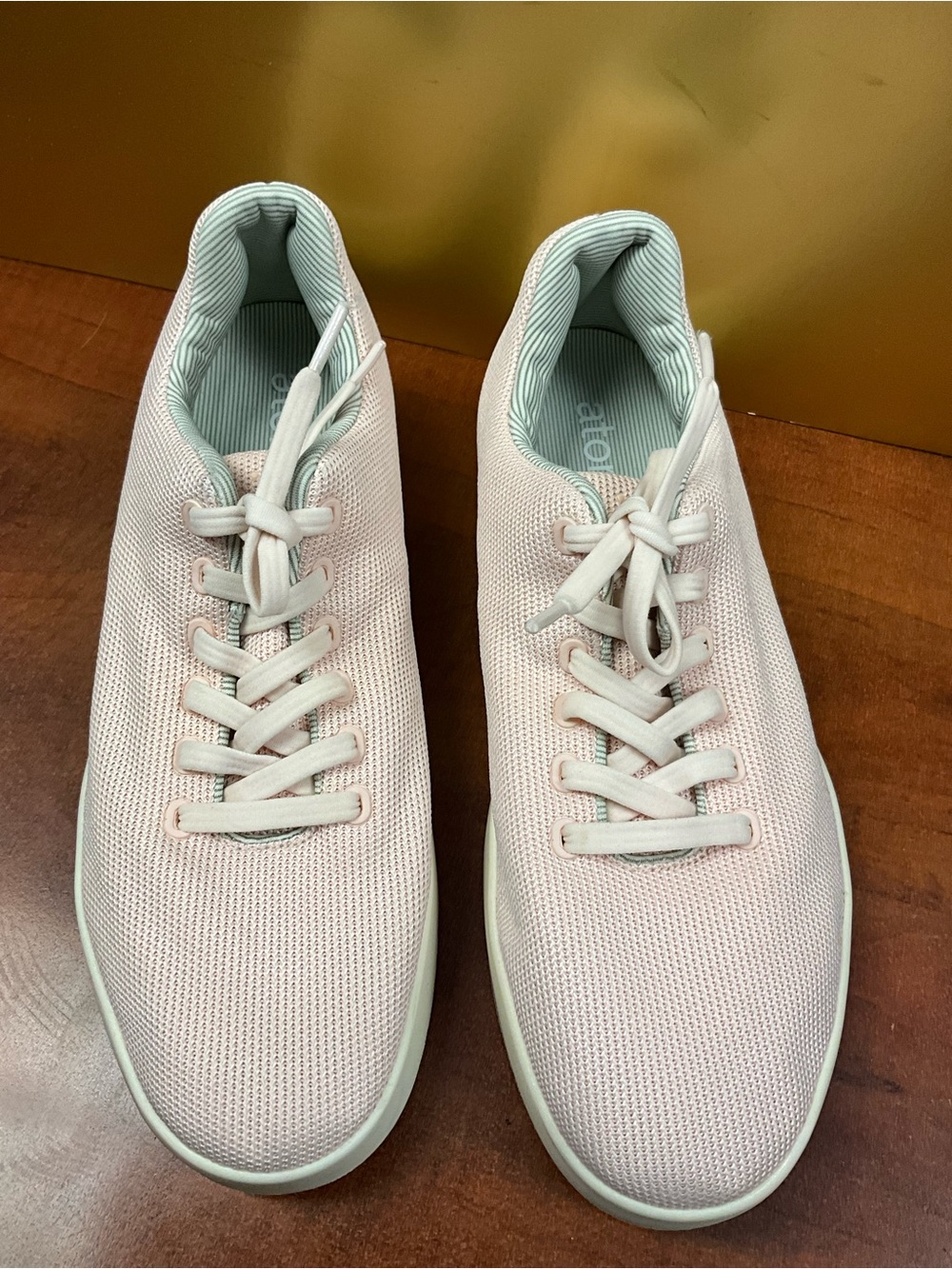 Atoms Men's/Women’s -Knit Lace-Up Sneakers - Light Pink